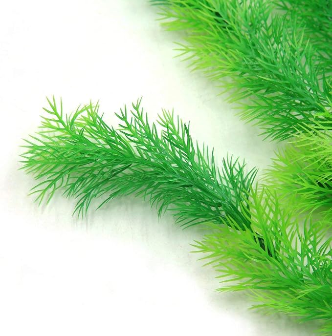 Hamiledyi Aquarium Plants Plastic Decor Fish Tank Green Decorations Plants Ornament Safe for All Fish,Extra Large 23-inch Tall, 2 Pack（Green Style A）