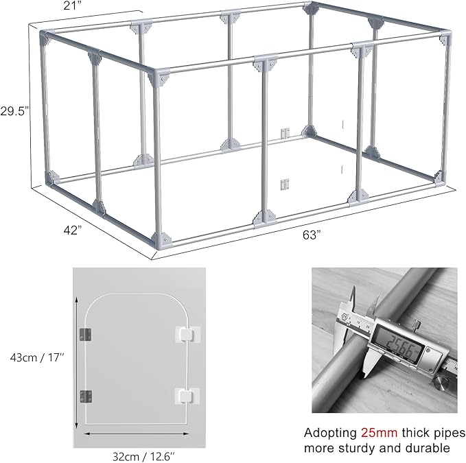 Acrylic Dog Playpen Indoor Puppy Pen 10 Panels for Puppies Dog Play Pens for Dogs Indoor