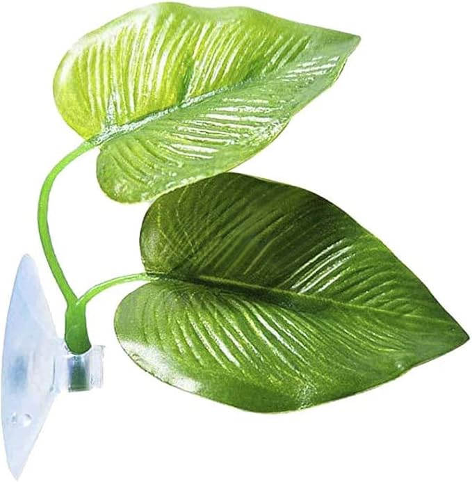 SunGrow Betta Fish Leaf Hammocks, Twin Leaf Design with Suction Cup, 3-Pack - Comfortable Resting, Breathing & Breeding Pads, Easy Install, Simulates Natural Habitat for Healthier Betta