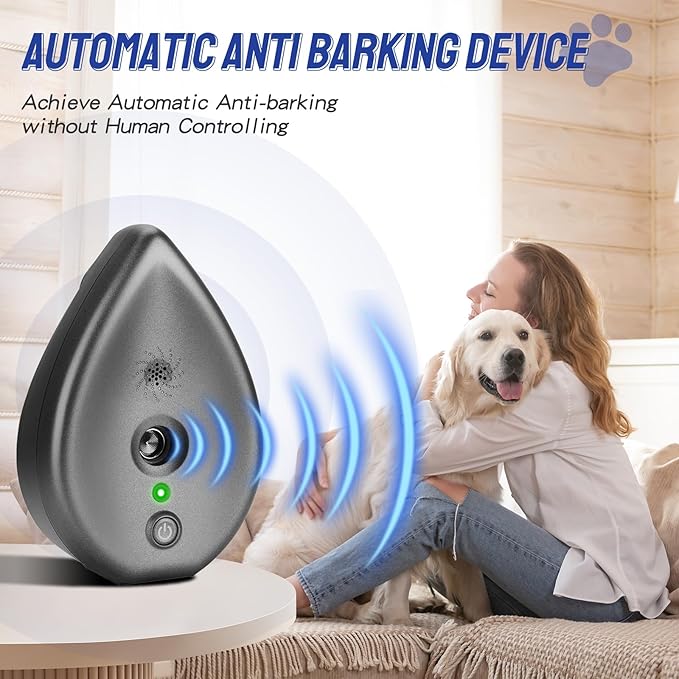 Anti Barking Device for Dogs, Ultrasonic Dog Bark Deterrent Devices,Rechargeable Bark Box,3 Modes Dog Barking Deterrent Devices Indoor & Outdoor, Dog Barking Stopper Long Range 75ft(Gray)