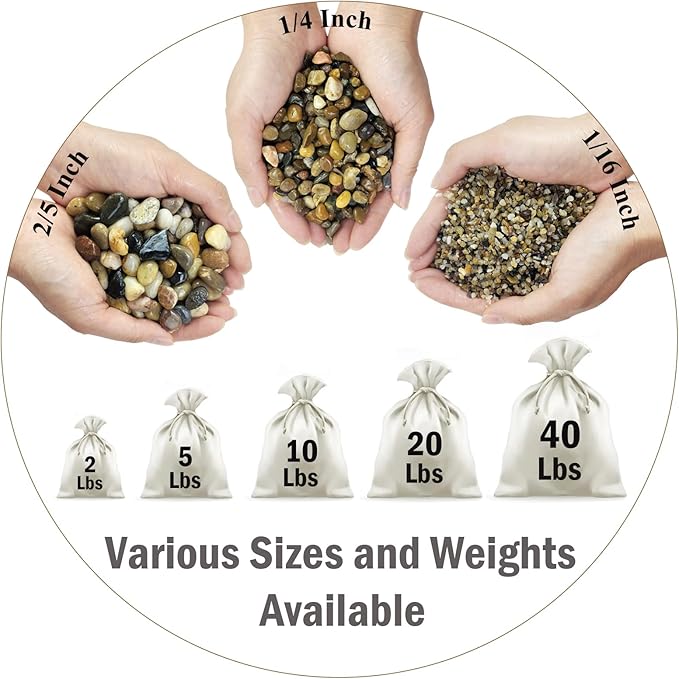 FANTIAN 20 lbs Natural Fish Tank Gravel,1/4 Inch Pea Gravel. Mixed Color River Rocks for Aquarium, Succulent, Vase, Cactus Bonsai, Plant Soil Cover and Outdoor Landscaping Rocks