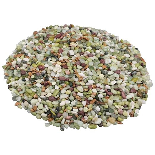 Landscaping Pebbles, Green River Rocks, Ornamental Decor Stones, 5 Pounds | Garden Gravel Filler For Flower Bed, Fish Tank, Plants, Vases, Succulents, Indoor And Outdoor Home Decoration