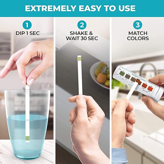 Varify Water Hardness Test Kit - Water Testing Kit for Home, Drinking, Well, Spa, Swimming Pool, Softener, Dishwasher & More - Hard Water Test Strips for Calcium, Magnesium etc (0-425 pmm, 150 Strips)