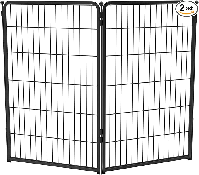 FXW Homeplus Unleashed Indoor Dog Playpen - Stress-Free and Safe Play, Heavy Duty 45 Inch 2 Panels Dog Pen for Large Dogs, Black│Patented