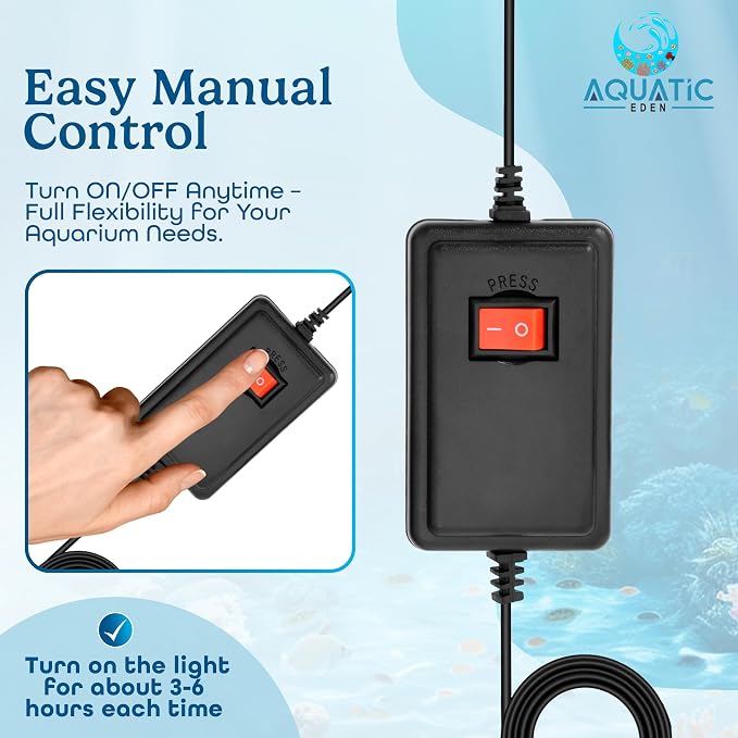 3W Aquarium UV Light for Fish Tank – Submersible UV-C Light for Aquarium Filter, Sump & Small Pond | 9.8 ft (3m) Power Cord | Water Clarity Support (Without Timer)