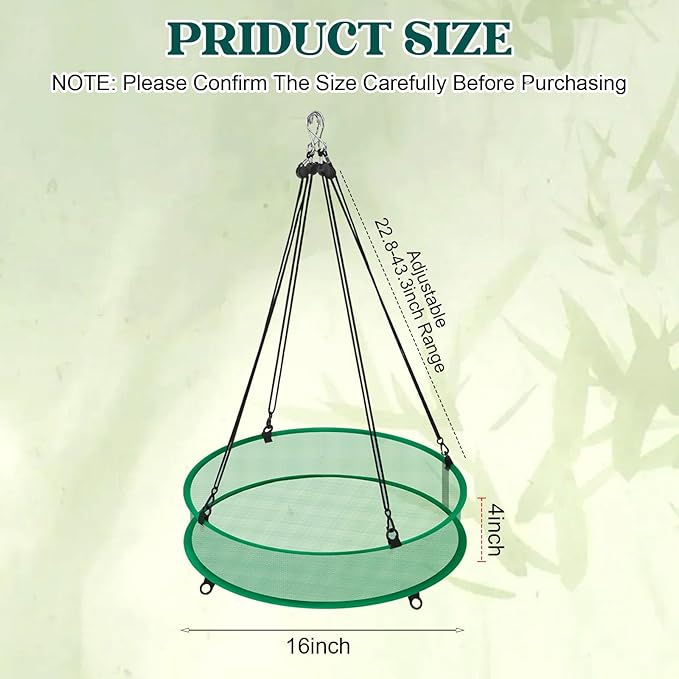 Bird Seed Catcher for Outdoor Feeders, Adjustable Hanging Trays with 4in Anti-Spill Height, Hanging Hoop Bird Seed Catcher Tray for Hummingbird Feeders Outdoor Garden Accessories, 16inch