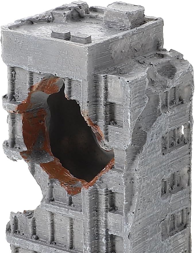 LIOOBO 2pcs Castle Ruins Aquarium Decoration - City Building Cave Ornament - Resin Fish Tank Hideouts for Betta, Shrimp, and Small Fish Shelter Landscaping