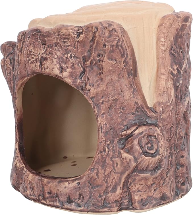 Yardwe Ceramic Hamster Nest Small Animal Hideout with Cooling Design Portable Pet Bed for Hamsters Gerbils Hedgehogs 4.5 Inch Square