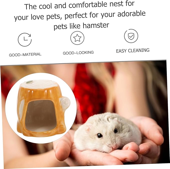 Ceramic Hamster Hut Small Animal Nest Stable Hideout Smooth Surface Comfortable Resting Area for Hamsters and Small Pets Cage Decor Idea