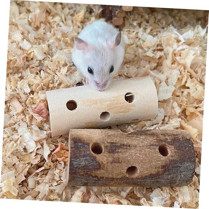 ibasenice 2pcs Handmade Pet Chew Toys Apple Wood Nibbling Stick for Hamster Guinea Bunny Parrot Safe