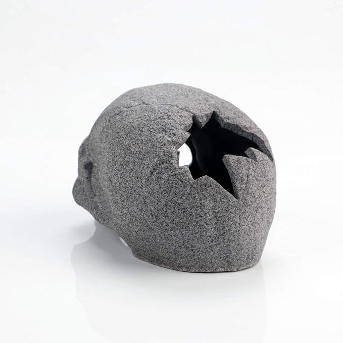 Aquarium Decorations Skull Rock, Ceramic Shelters - Betta Habitat | Breeding Tube, Hiding cave, Stackable Fish Tank Decor Cave for Hiding