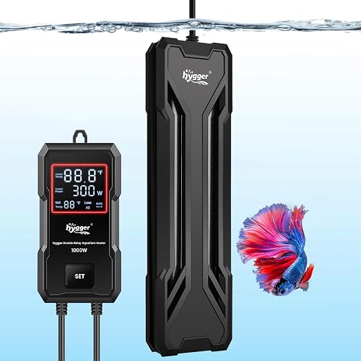 hygger 500W Aquarium Heater, Upgraded Submersible Fish Tank Heater | Dual Protection System & LED Digital Display, Automatic Power-Off Function, for 66-135 Gal Freshwater and Saltwater Tank