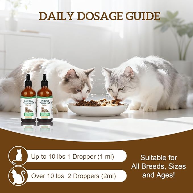 2PCS Hairball Treatment for Cats, Cat Hairball Remedy - with Natural Ingredients & Vitamins - Kitten Furball Treatment Hair Ball Treats for Cats - Supports Skin & Coat, Digestion - Cat Grass Flavor