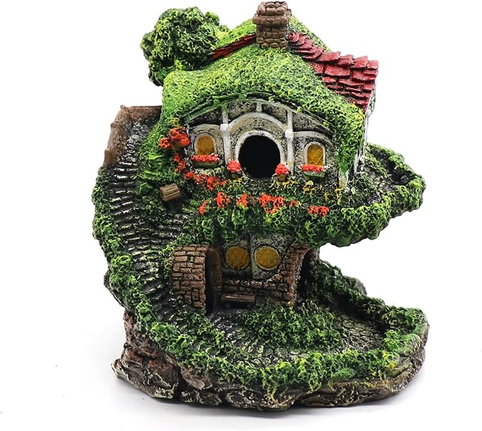 relaqcc Aquarium Decor Hideaway Cave, Betta Fish Tank House Accessories for Amphibians, Goldfish, Shrimp, Conch