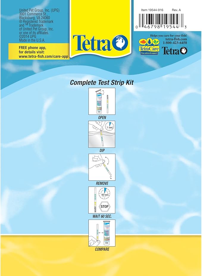 Tetra EasyStrips, Complete Aquarium Test Strips, Water Testing, 25 Count
