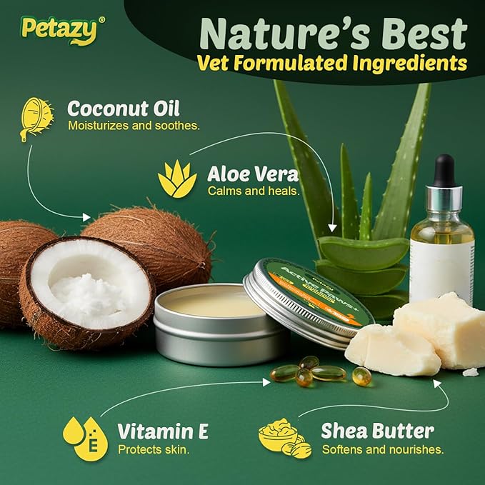Petazy Dog Paw Balm – Active Paws Formula for Rough Terrain, Hiking & Outdoor Dogs | Lick-Safe, Natural Protection with Beeswax, Shea Butter & Coconut Oil | Paw & Nose Balm for Dogs & Cats, 2.1 oz
