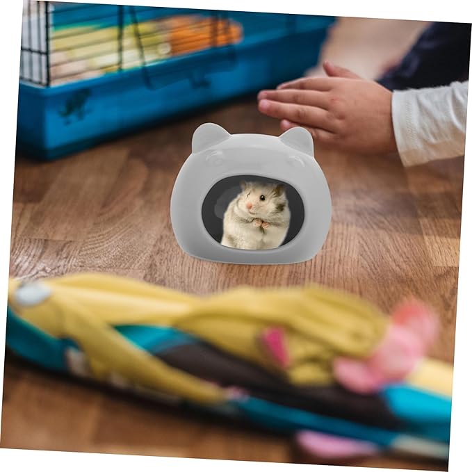Ceramic Hamster Hideout Cozy Small Animal House for Hamsters Gerbils and Chinchillas Washable Nest Cave Comfortable Sleeping Space for Small Pets Versatile Design
