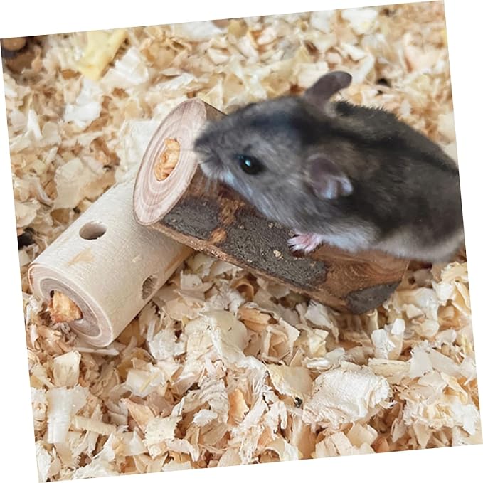 2pcs Apple Wood Nibbling Stick for Hamsters Guinea Pigs Rabbits Natural Pet Chew Toys for Teething