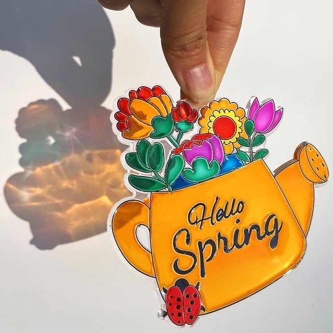 30 Set Spring Flower Butterfly Suncatcher Craft Kits, Spring Floral Crafts | Flower crafts for spring and summer, Easter parties, floral decor, butterfly themes, sunny windows, seasonal art projects