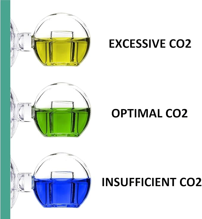 Glass CO2 Drop Checker – CO2 Monitor Kit for Aquarium Planted Tank CO2 System (Drop Checker with Solution)
