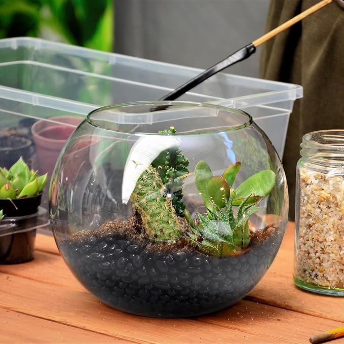 SOUJOY 3 LB Small Aquarium Substrate Gravel Sand, Polished Smooth Fish Tank Gravel, Black Crystal Chip Stone, Natural Decorative Mini Pebbles for Potted Plant, Vase Fillers, Fish Tank Rock (Pack of 2)