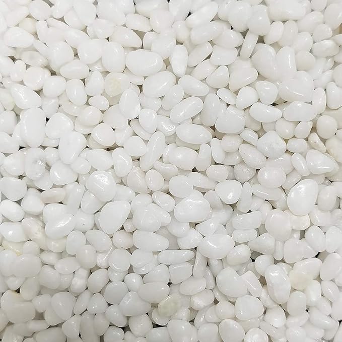 Natural Polished Decorative White Pebbles - Small Stones 3/8" Gravel Size,River Rocks Pebbles for Plants, Home DIY Decor,Aquarium Gravel,Vase Fillers,Fairy Garden,Landscaping Outdoor Stones.