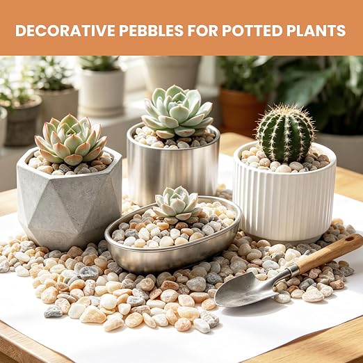 3/8 Inch Polished Decorative Pebbles, River Rocks for Indoor Plants, Succulents, Planters, Vases, Fish Tank, Aquarium Gravel & Landscaping (Pink, 3LB)