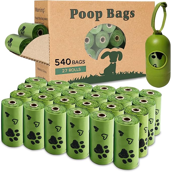 Yingdelai Dog Poop Bag Biodegradable - 540 Count Dog Waste Bags with Dispenser, Extra Thick Strong Leak Proof Poop Bags for Dogs Doggy | Scented