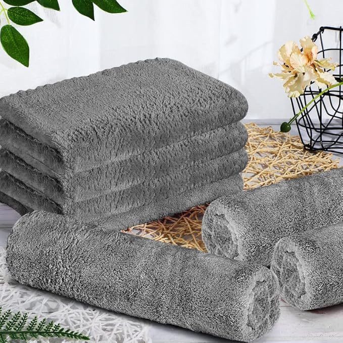 Newwiee 24 Pcs Guinea Pig Fleece Bedding Blankets Bulk Washable Small Animal Fleece Cage Liners Pet Wash Cloth Sleeping Mat Cover for Hamster Chinchilla Rabbit Hedgehog(14 x 30 Inch,Gray)