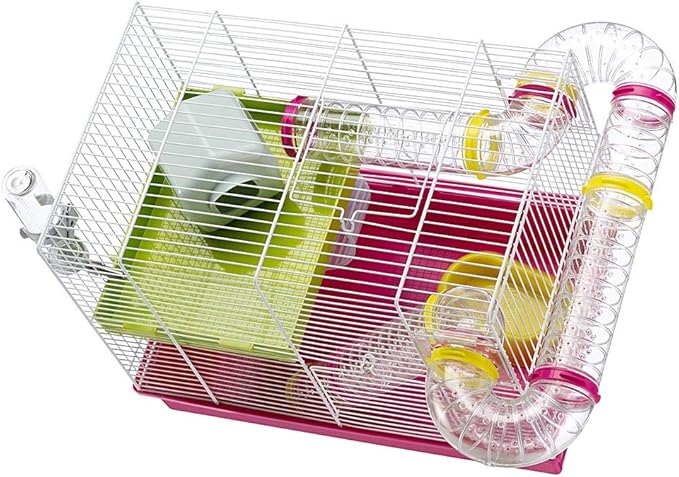 Ferplast Laura Small Hamster Cage | Fun & Interactive Cage Measures 18.11L x 11.61W x 14.8H & Includes All Accessories