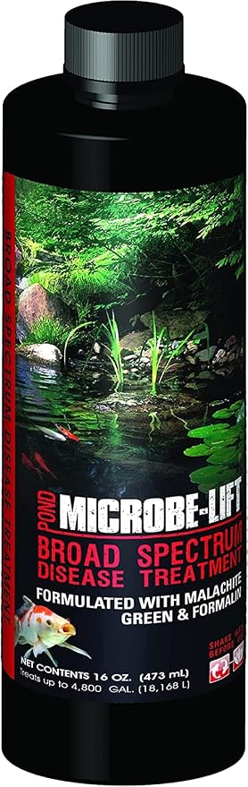 MICROBE-LIFT BSDT16 Broad Spectrum Disease Treatment for Ponds and Outdoor Water Garden, Safe for Live Koi Fish, Goldfish, Plants, and Decor, 16 Fl Oz