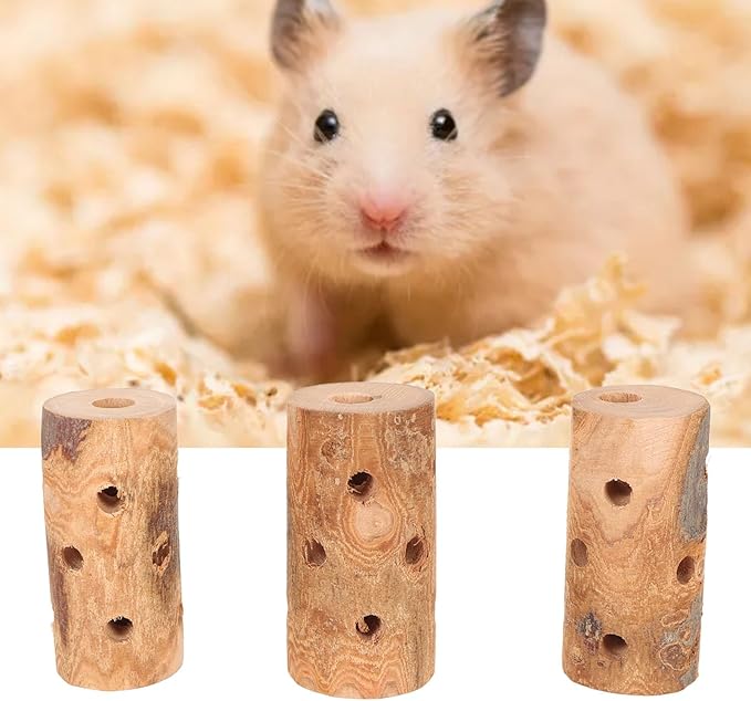 Apple Wood Small Animals Chew Sticks, Naturally Apple Sticks, Guinea Pig & Rabbit Chew, 3 Pack Teething Toys for Rabbits, Guinea Pigs, Hamsters with Bark