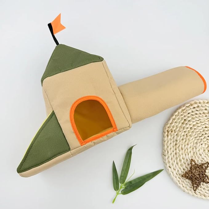 Guinea Pig Hideout Tunnel, Castle Toy Play Tube for Small Pets, 3 Cave House for Bunny Rabbit Hamster Ferret Chinchilla Rat Hedgehog