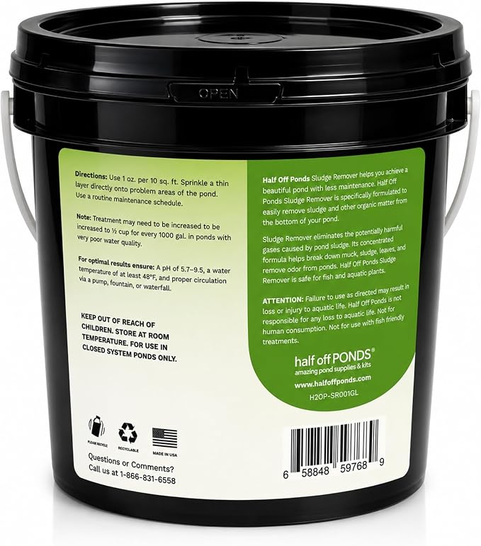 Pond Sludge Remover for Muck & Bottom Debris, 5 lb | Breaks down muck and sludge, targets bottom debris, activated in 60°F+ water, concentrated formula, fish and plant safe