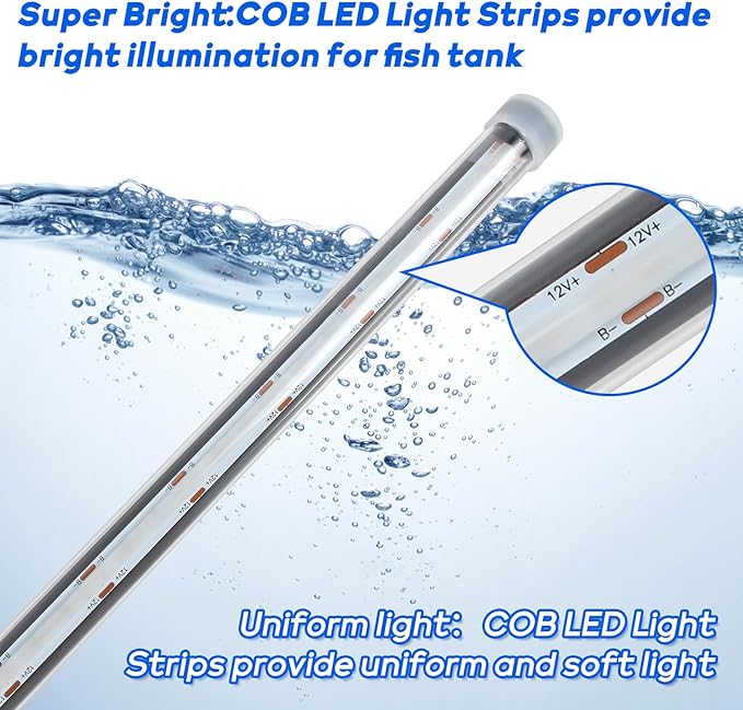 Submersible Led Aquarium Light:Full Spectrum Aquarium Lighting for Aquatic Pet Lovers - Underwater Fish Aquarium Lights with Remote and Suction for 11.8 Inch Saltwater Freshwater Tanks