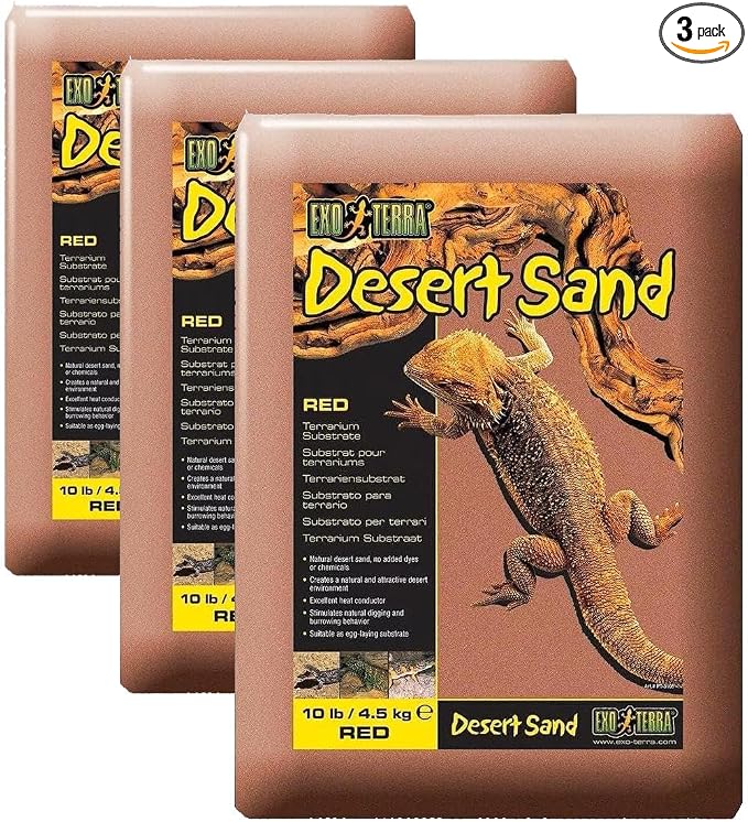 Exo Terra Desert Sand, 10-Pound, Red for All Breed Sizes (Pack of 3)
