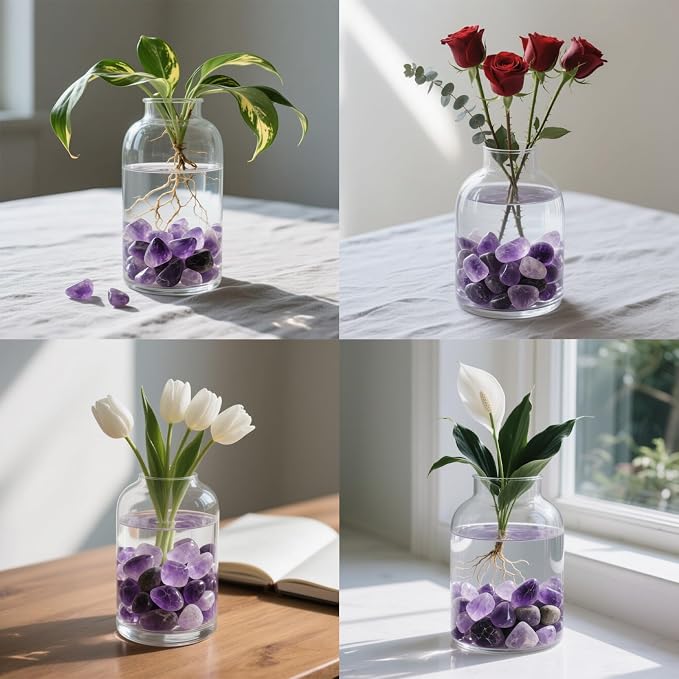 0.96LB Natural Amethyst Aquarium Gravel Vase Filler Crushed Crystal Quartz Succulent Rocks Fish Tank Decor Pebbles Bulk Polished Irregular Shaped - Amethyst