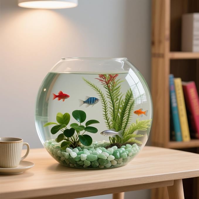 Aquarium Gravel 0.96LB Succulent Rocks Natural Pebbles Vase Filler Home Fish Tank Decor Crushed Stones Quartz Tumbled Polished Bulk - Green Aventurine