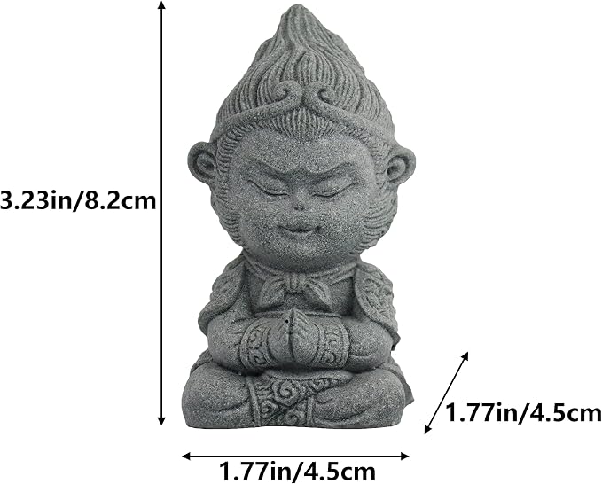 Meditating Buddha Statue Buddha Aquarium Decorations Betta Fish Tank Sandstone Accessories for Indoor Fish Tank Aquarium Decor (M2)