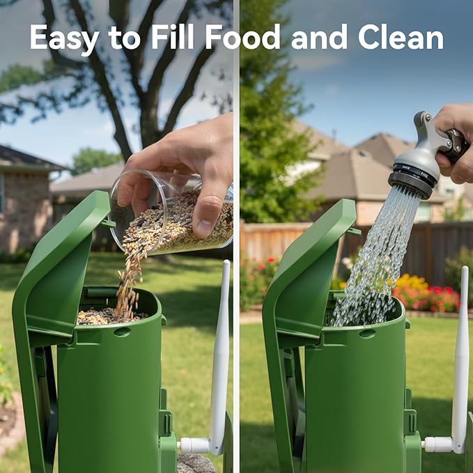 Bird Feeder with Camera, Support 2.4GHz/5GHz, 2K Live Steam for Outdoor, 1.8L Large Capacity, AI Identify Auto Capture Videos, Camera Bird Feeders for Outside, Ideal Gift for Mothers Day (Green)