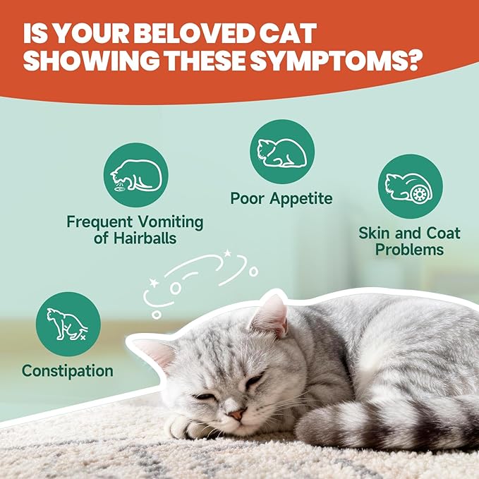 Cat Hairball Remedy - 2-Pack Drops Hairball Treatment for Cats - Hairball Relief for Cats - with Psyllium Husk, Flaxseed, Cat Grass - Cat Grass Flavor