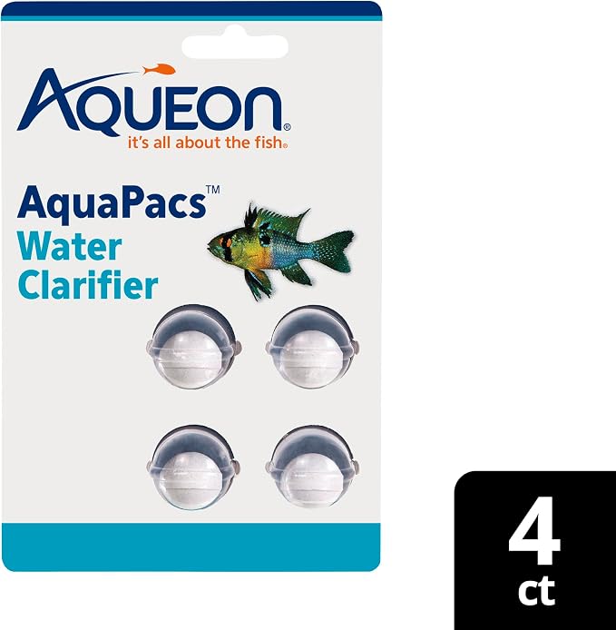 Aqueon AquaPacs Water Clarifier, for Freshwater Aquariums, 4 Pack