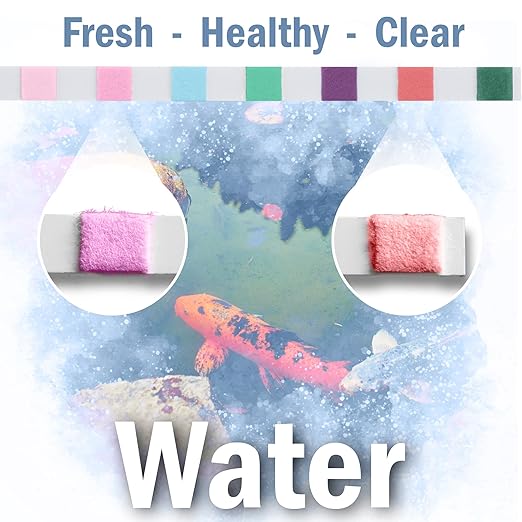 7-in-1 Pond Test Strips – Accurate Pond Water Test Kit for pH, Nitrate, Nitrite, Carbonate, Hardness, Total & Free Chlorine – Easy-to-Use Accessories for All Garden Ponds – 50 Strips