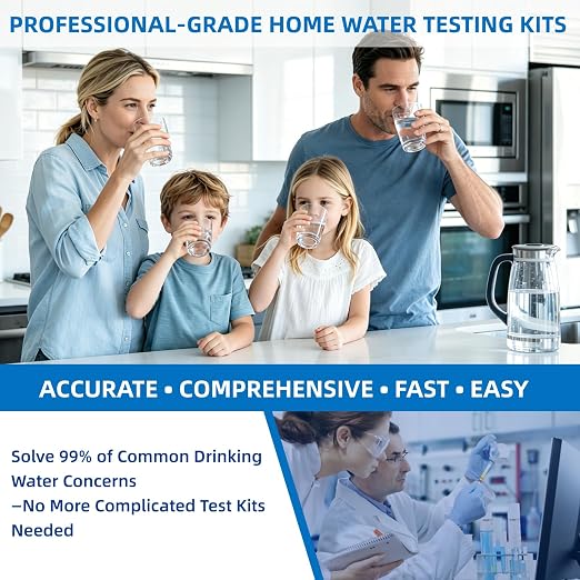 21 in 1 Accurate Drinking Water Test Kit, Well Water Testing Kit | 145 Strips + 4 Bacteria Tests, Home Tap Water Tester for Iron Lead Nitrate Fluoride Chlorine Copper Hardness pH and More