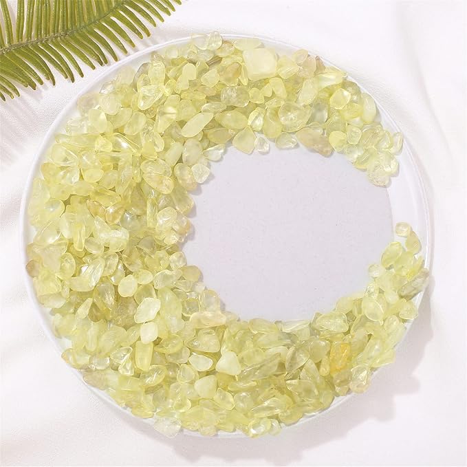 Citrine Aquarium Gravel Rocks Natural Tumbled Healing Crystal Chips Bulk Gemstones Tumbled Crushed Stones for Fountain Vase Filler Planters Decorative Fish Tank Potted Reiki Energy Balancing 0.44lb