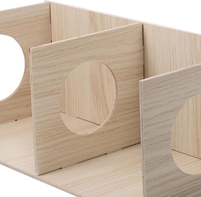 Gadpiparty Wooden Hamster Habitat with Two Rooms, Wood Cabin and Hideout for Guinea Pigs, Mice, Rats, and Small Pets – Toy for Play and Rest