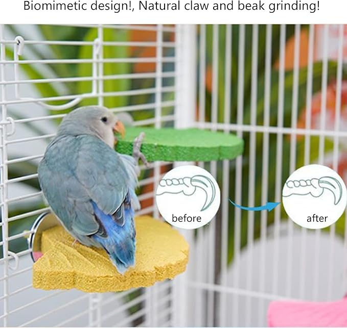 Bird Perch Stands for Cage Parrots Perch Platform Parrots Chewing Toy Bird Beak Grinding Stone Foot Clawing Trimmer Foot Claws Trimmer