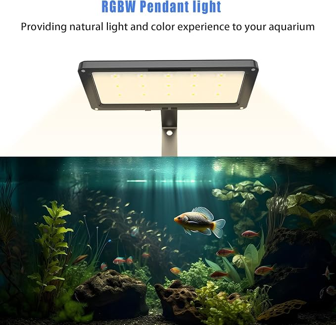 LED Aquarium Light,Fish Tank Light,Clip On Aquarium Light for Plants,24/7 Clip On Fish Tank Light with Timer for 12-29 Inch Aquarium Plant Light,Full Spectrum 38W RGBW Aquarium Lights