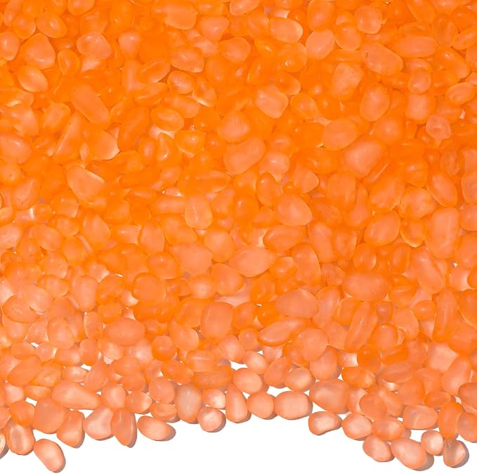 QEQEKAKA Sea Glass Stones for Crafts 2.75LB Orange Pebbles Gemstones Bulk | Small Glass Stones for Beaching Wedding DIY Decor Aquarium Turtle Tank Vase Filler (1180g/41.62oz)