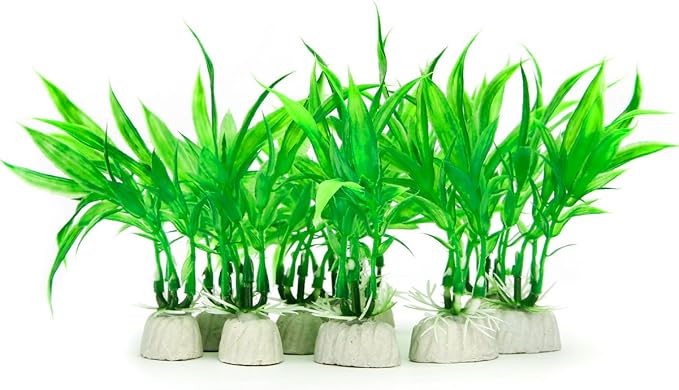 10 Pack Artificial Aquarium Plants, Small Size 4 inch Approximate Height Fish Tank Decorations Home Décor Plastic Green | Small Size 4 inch Approximate Height Fish Tank Decorations Home Décor Plastic Green